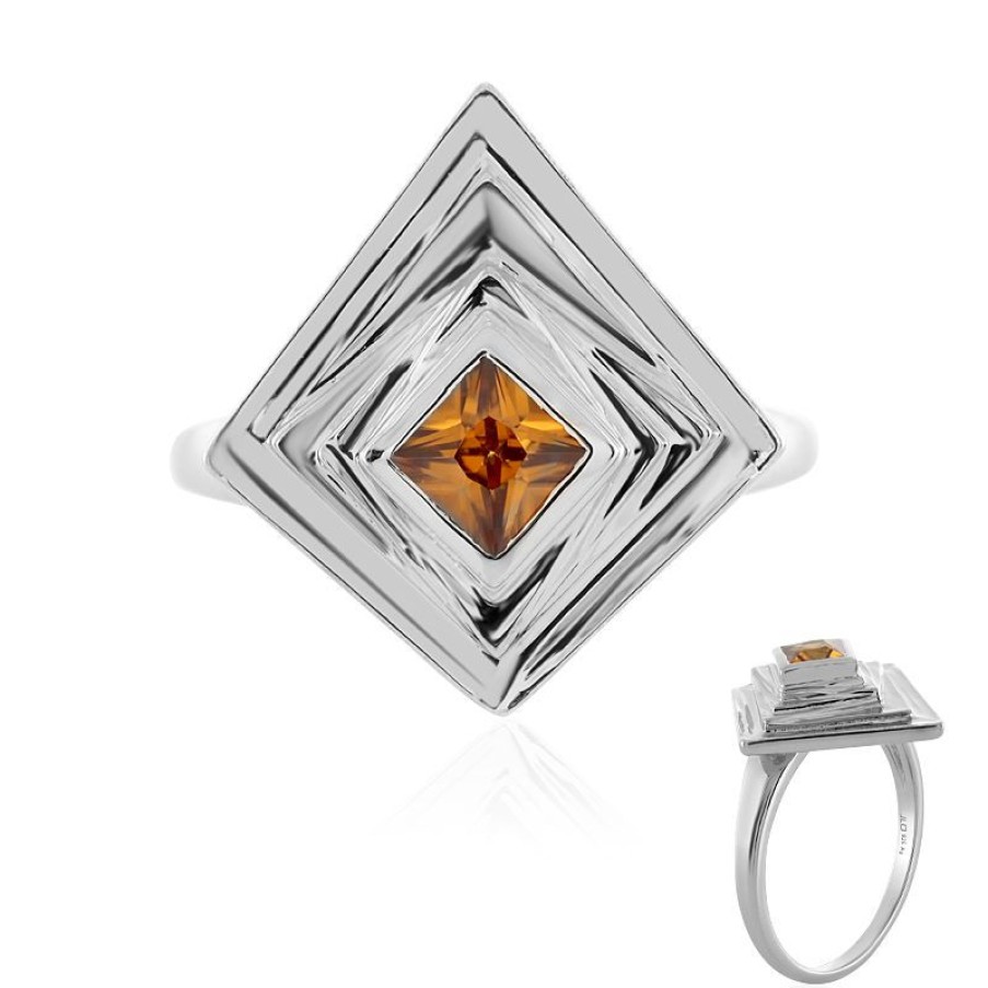 Schmuck Monosono Collection | Cognac-Zirkon-Silberring