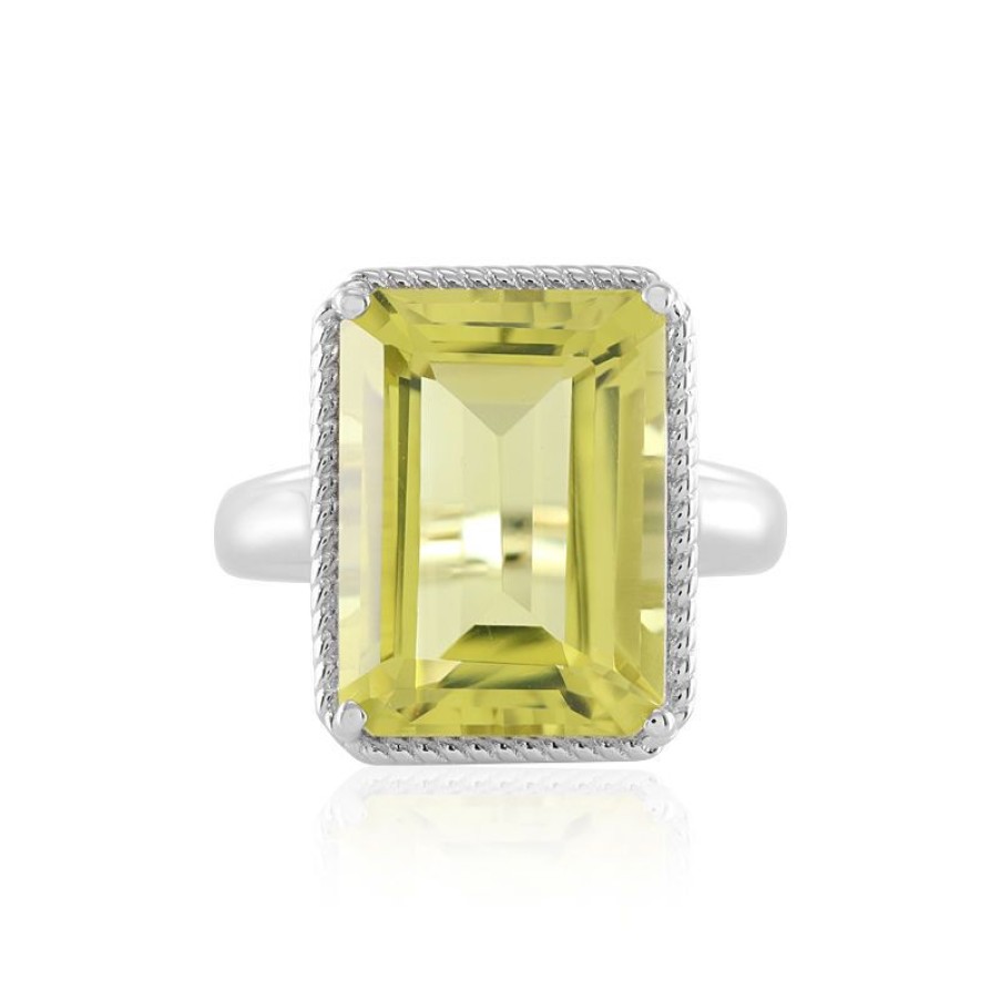 Schmuck Juwelo | Ouro Verde-Quarz-Silberring