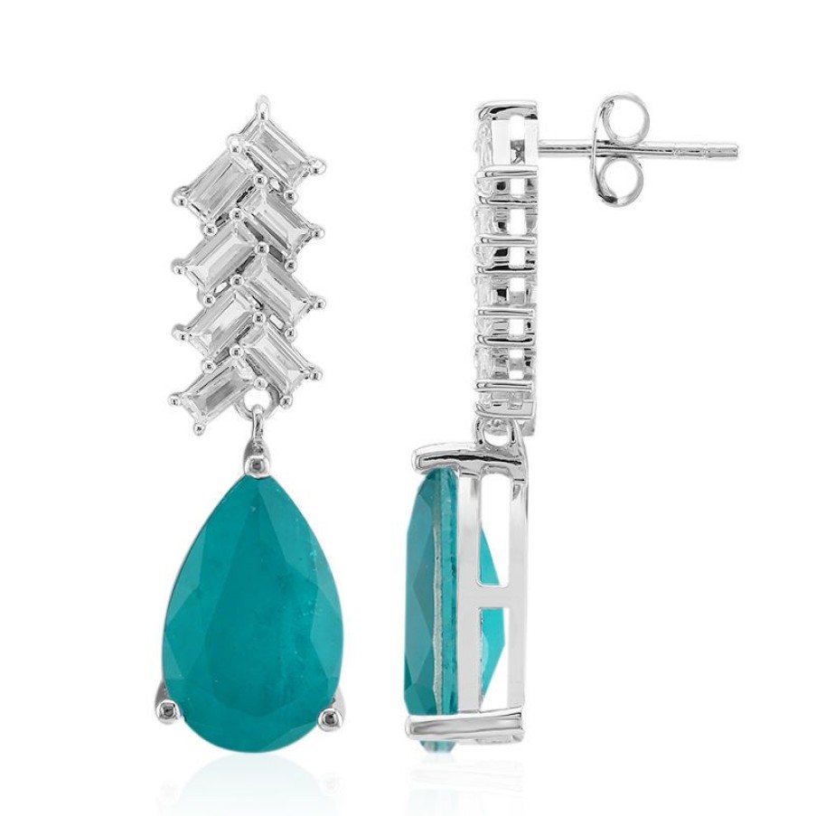 Schmuck Juwelo | Blaugruner Quarz-Silberohrringe