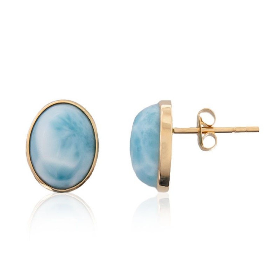 Schmuck Vitale Minerale | Larimar-Goldohrringe