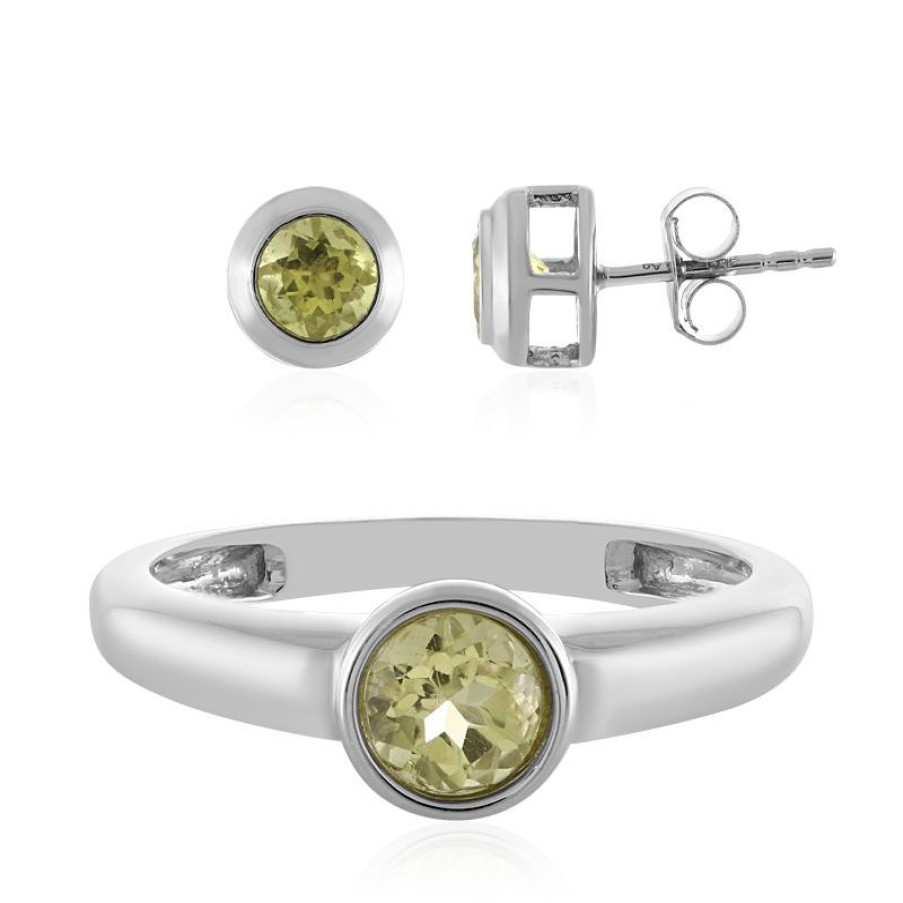 Schmuck Juwelo Classics | Ouro Verde-Quarz-Silberset