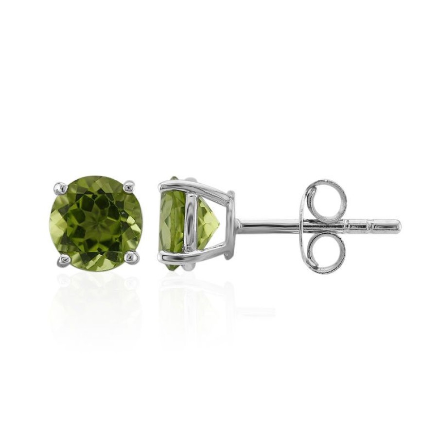 Schmuck Juwelo | Burmesischer Peridot-Silberohrringe