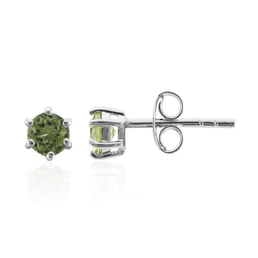 Schmuck Juwelo | Burmesischer Peridot-Silberohrringe