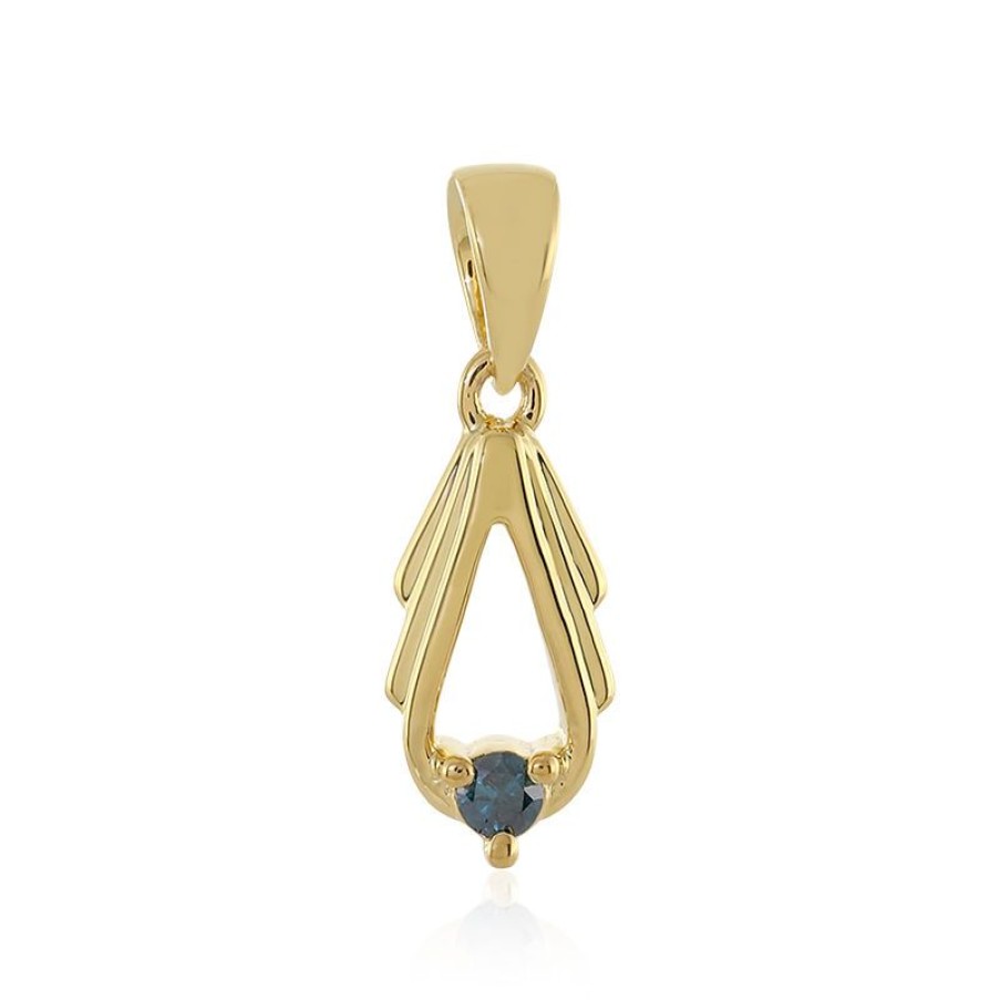 Schmuck Jaipur Show | Blauer I3 Diamant-Silberanhanger