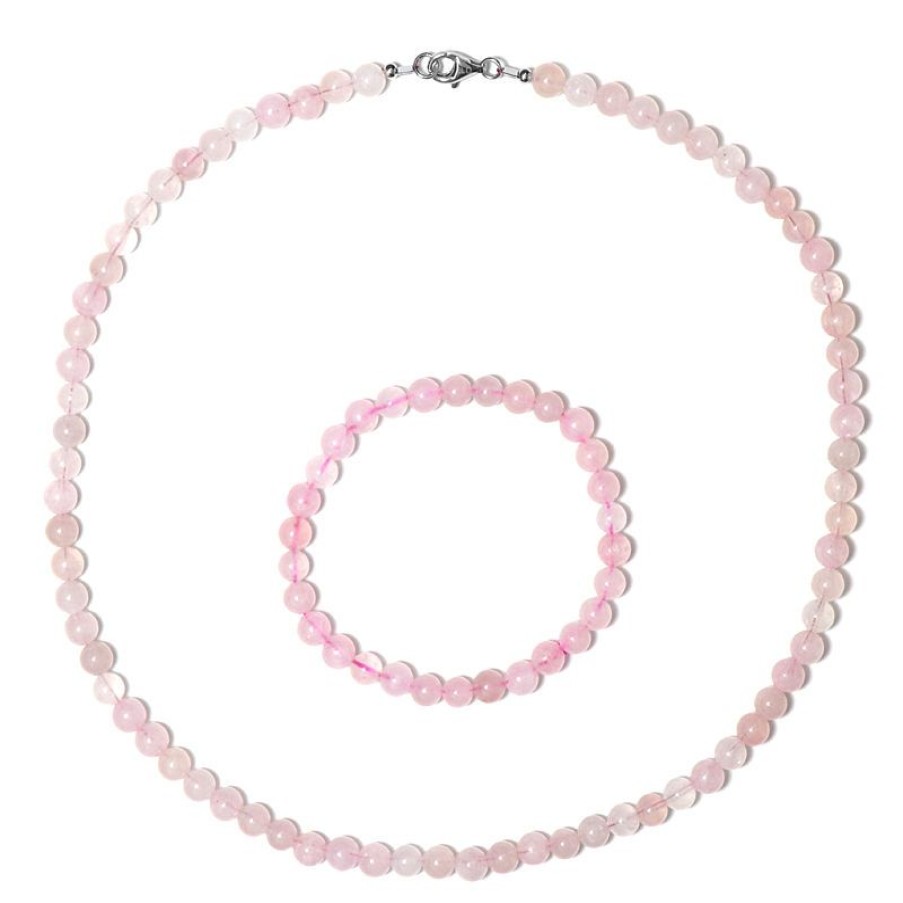 Schmuck Collier Boutique | Rosenquarz-Silberset