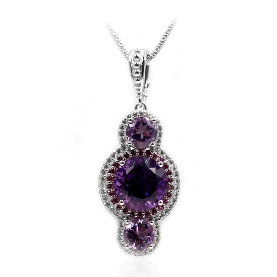 Schmuck Dallas Prince Designs | Sambia-Amethyst-Silberhalskette (Dallas Prince Designs)