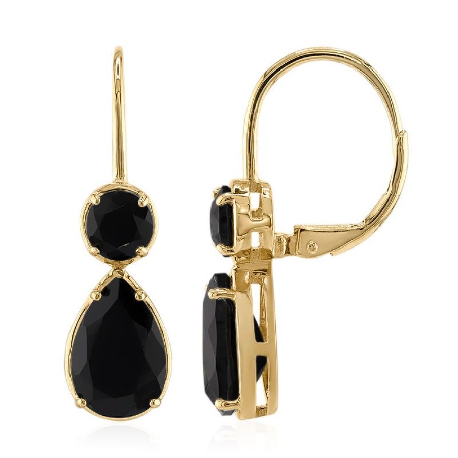 Schmuck Juwelo | Schwarzer Onyx-Silberohrringe