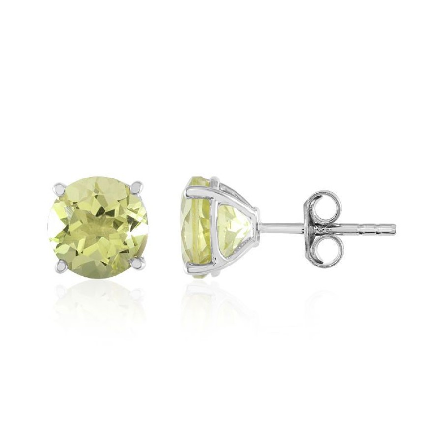 Schmuck Juwelo | Ouro Verde-Quarz-Silberohrringe