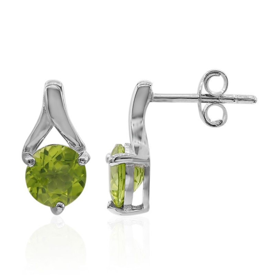 Schmuck Juwelo | Burmesischer Peridot-Silberohrringe