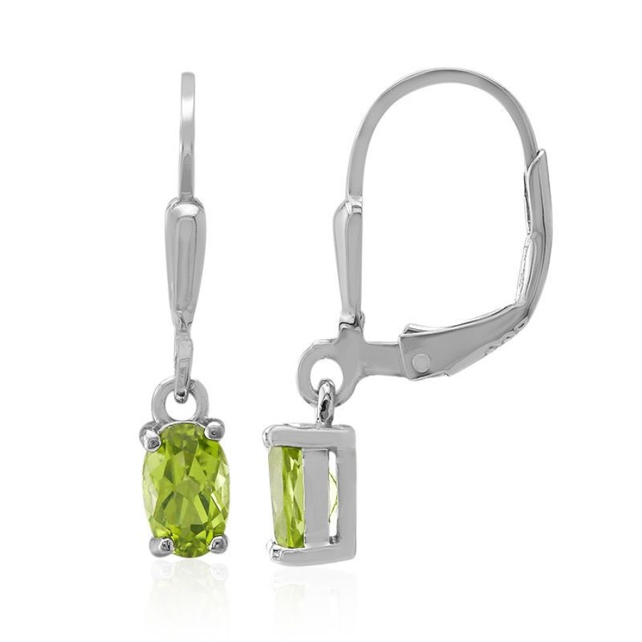 Schmuck Juwelo | Burmesischer Peridot-Silberohrringe