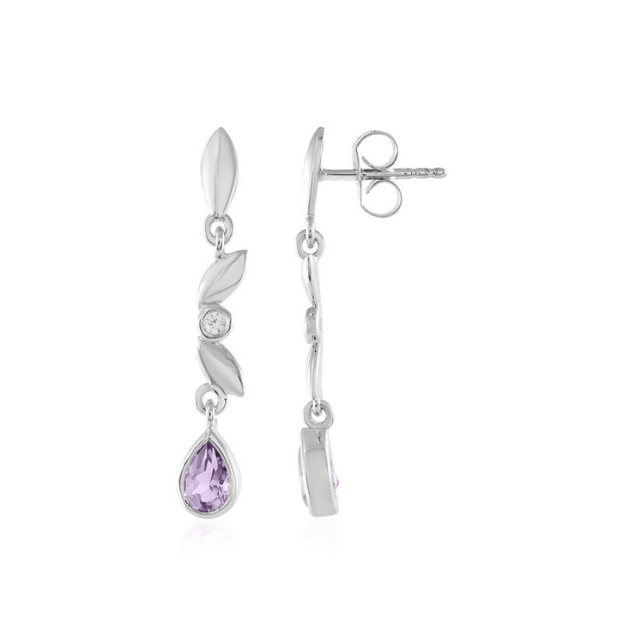 Schmuck Juwelo | Lavendel-Amethyst-Silberohrringe