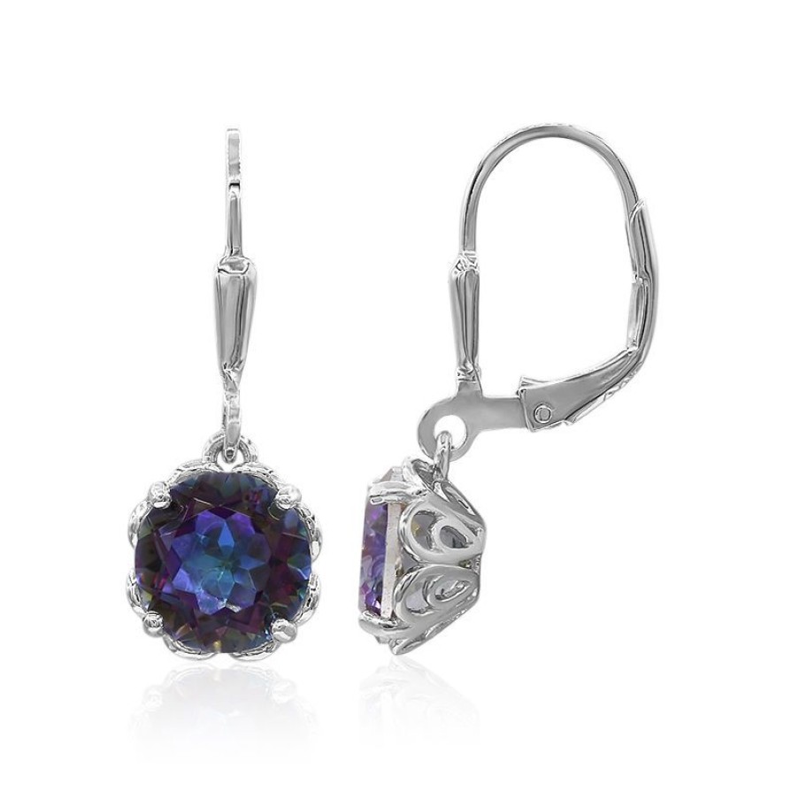 Schmuck Juwelo | Blauer Mystik-Quarz-Silberohrringe