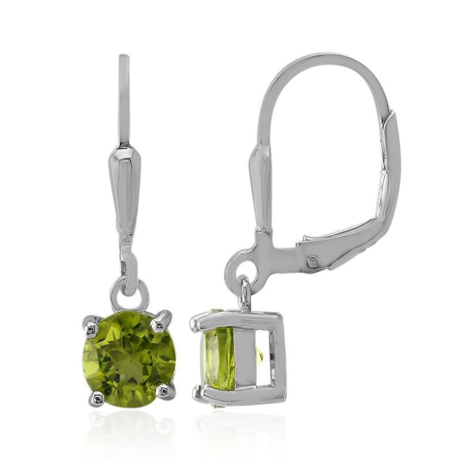 Schmuck Juwelo | Burmesischer Peridot-Silberohrringe