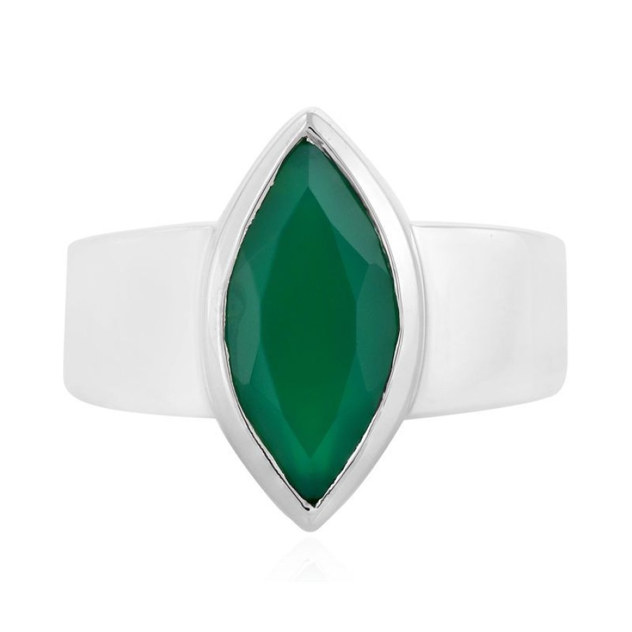 Schmuck Monosono Collection | Gruner Onyx-Silberring