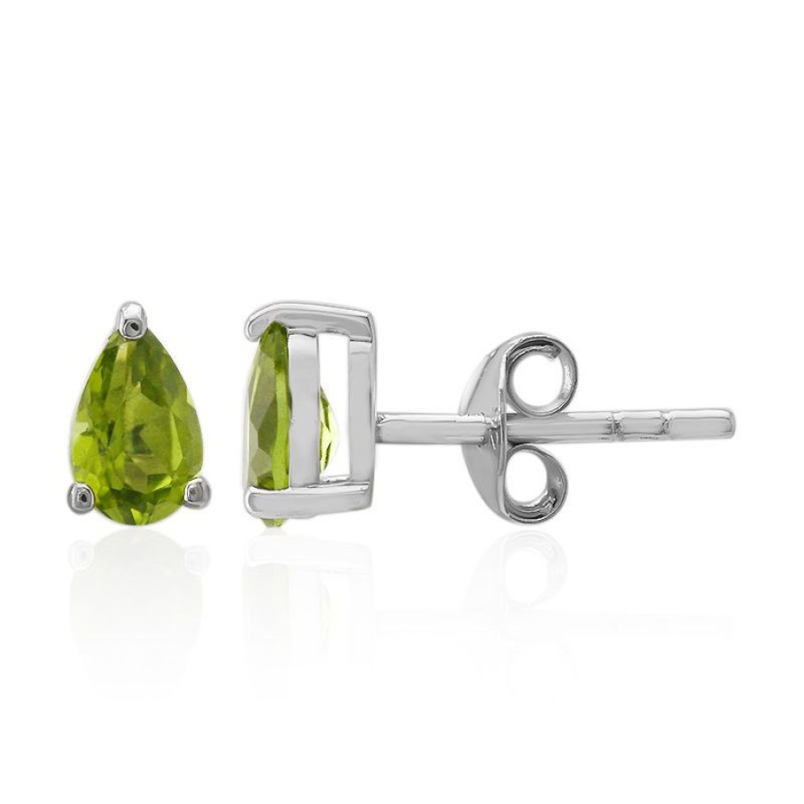 Schmuck Juwelo | Burmesischer Peridot-Silberohrringe