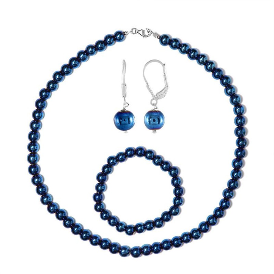 Schmuck Collier Boutique | Blauer Hamatit-Silberset